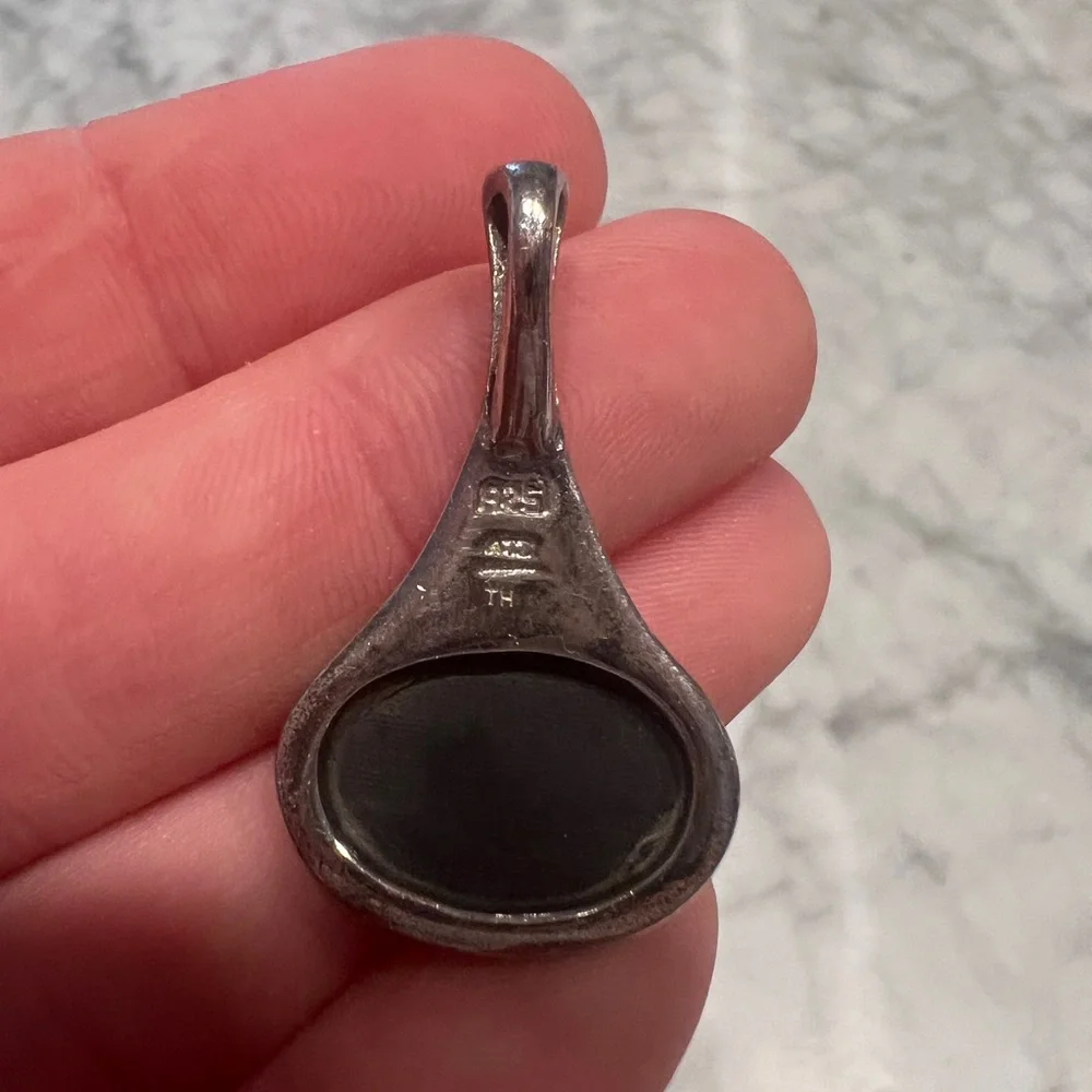 Sterling Silver ATI and Black Onyx Pendant